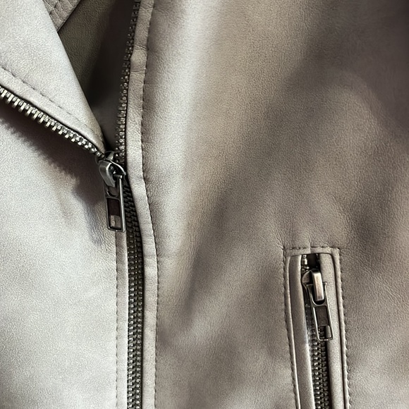 Faux Leather Jacket Grey L - Picture 3 of 8